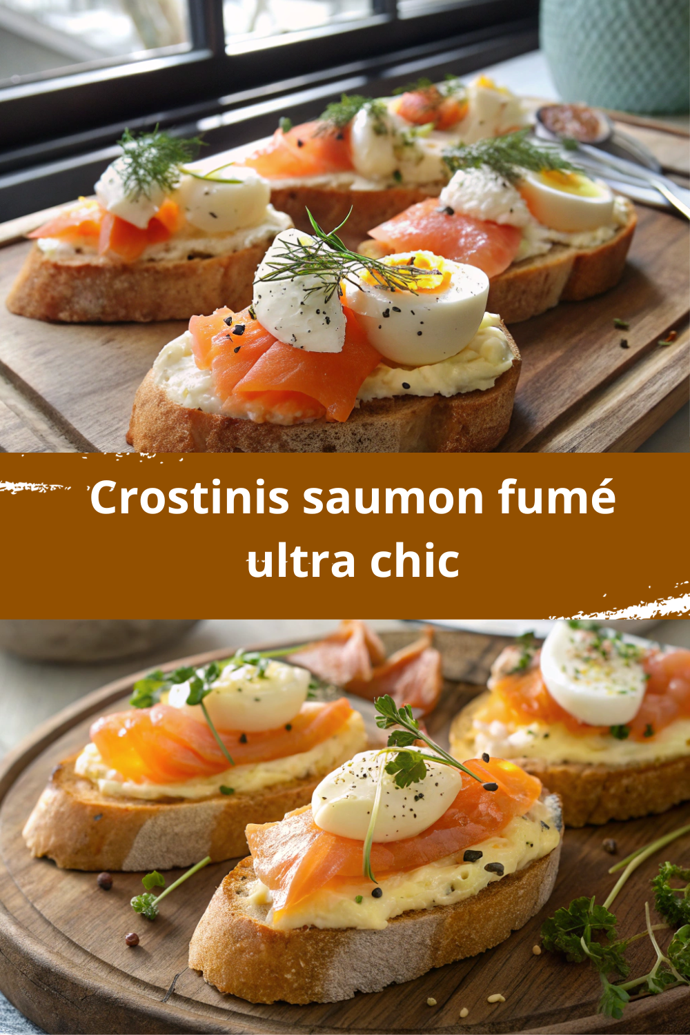 Crostinis au saumon fumé et mousse cheddar