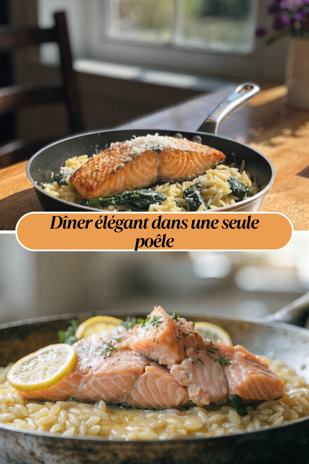 Saumon crémeux au citron et orzo facile à la poêle