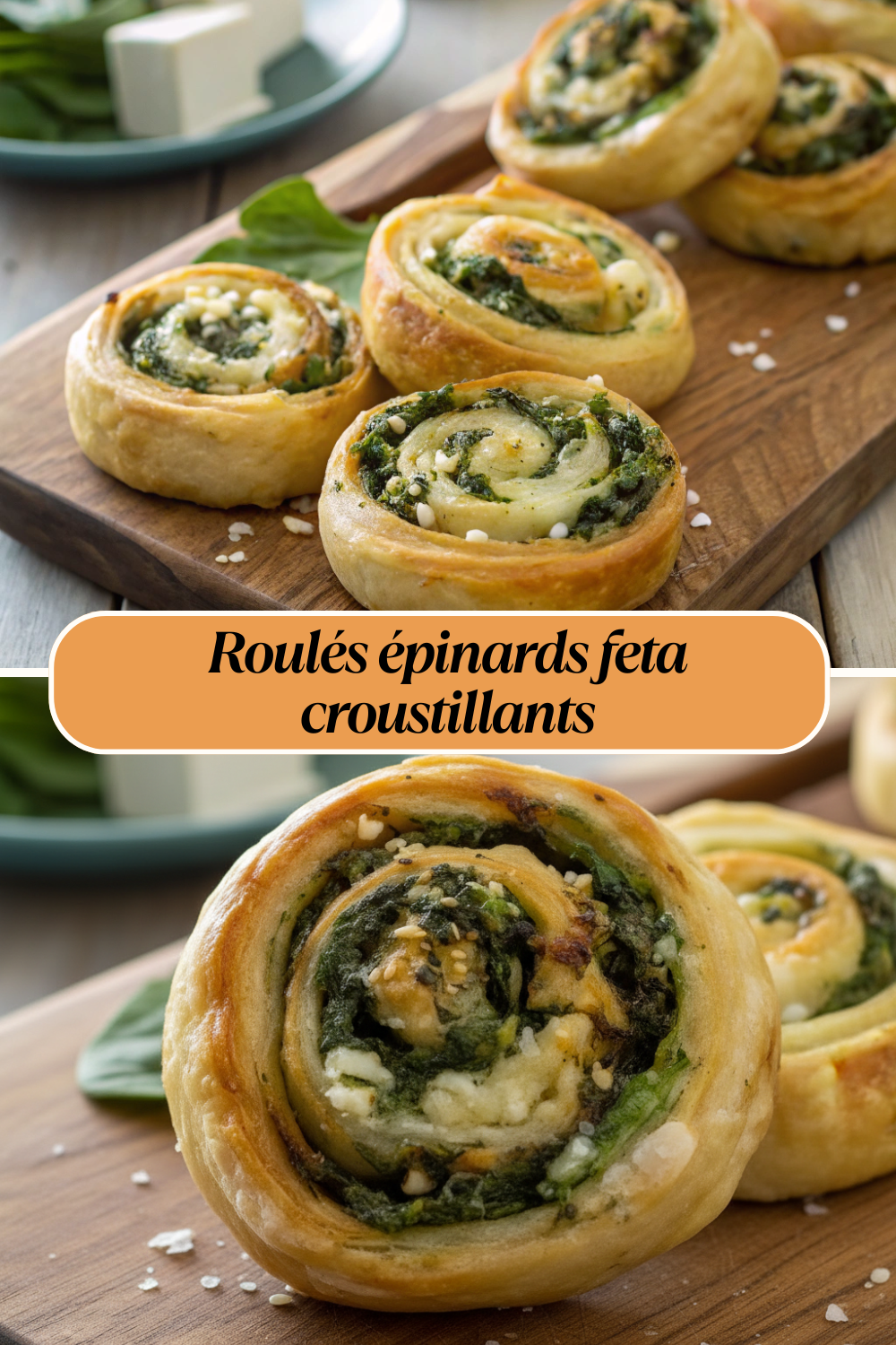 Spinach and Feta Pinwheels, gluten-free