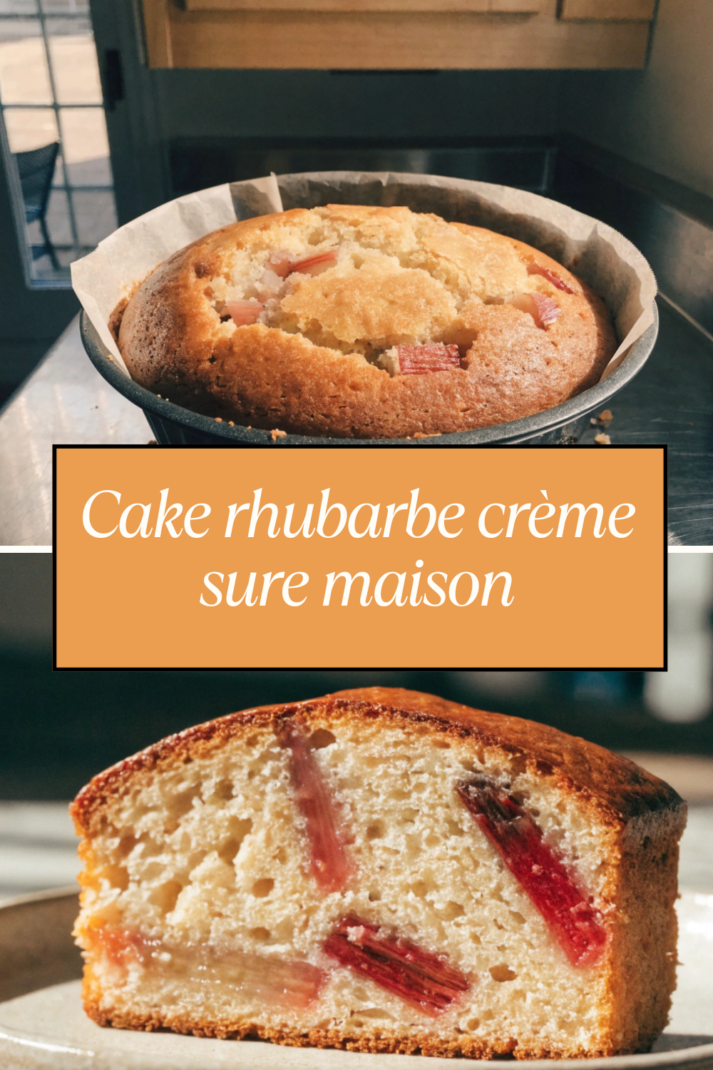Rhubarb Sour Cream Cake moelleux facile maison