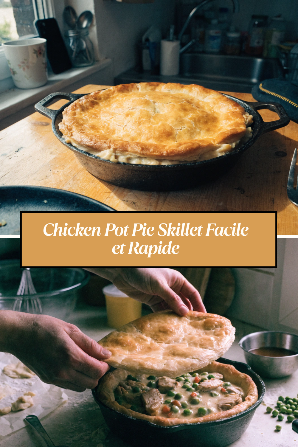 Chicken Pot Pie Skillet Facile — Recette en Fonte