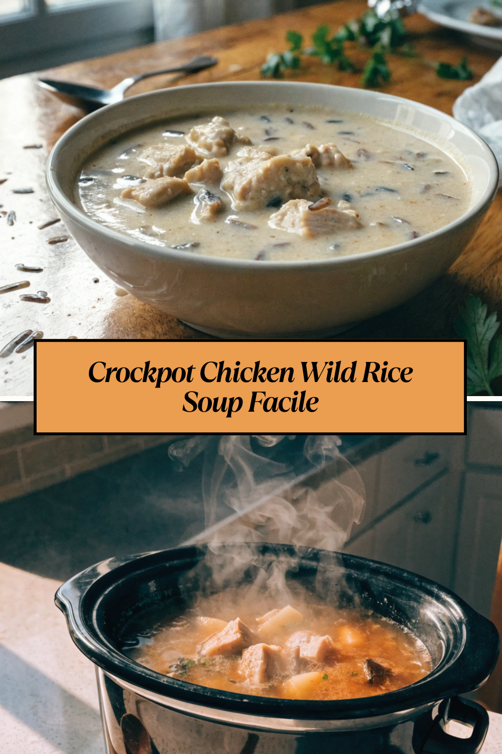 Creamy Crockpot Chicken Wild Rice Soup Facile et Réconfortante