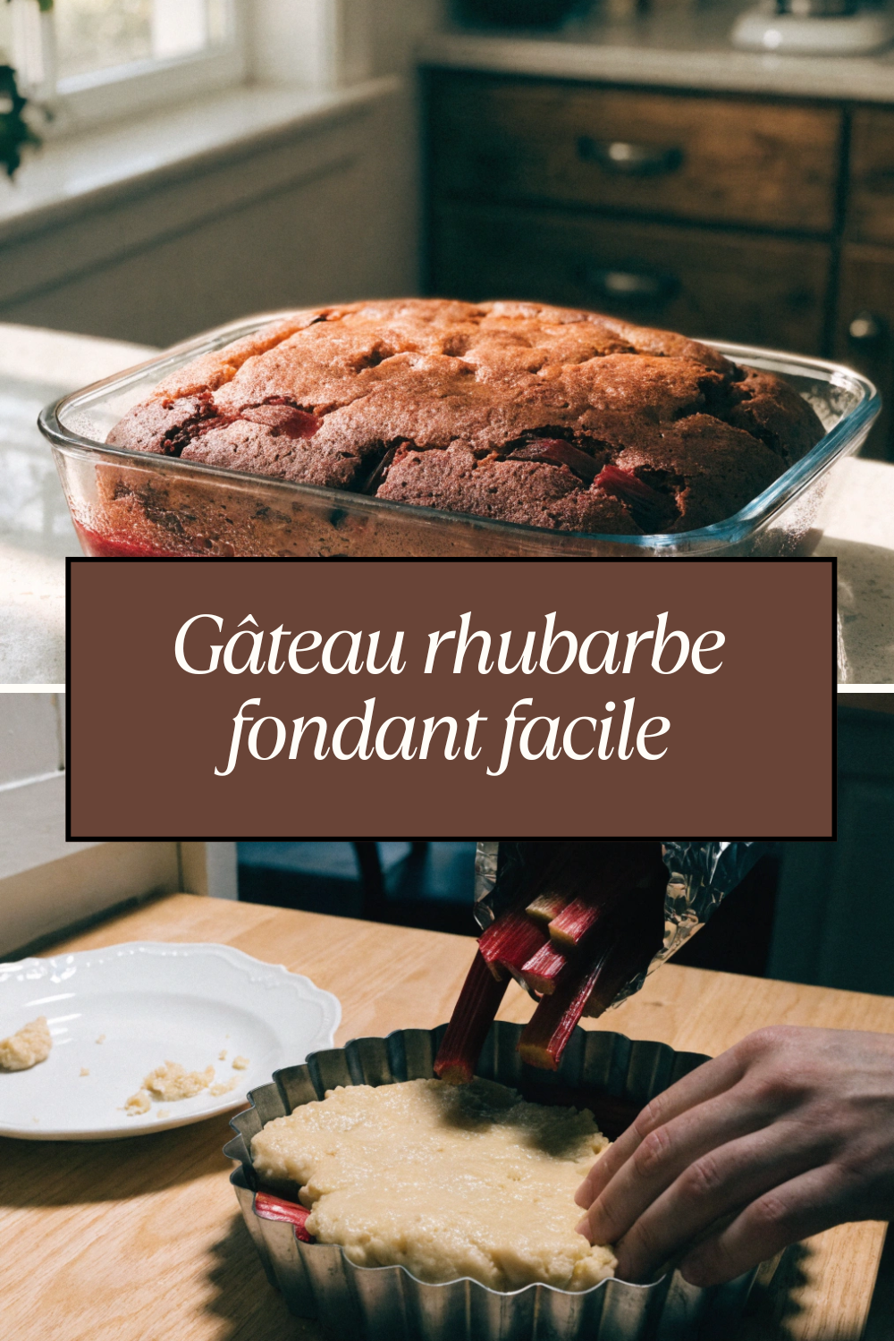 Rhubarb Pudding Cake facile moelleux et fondant