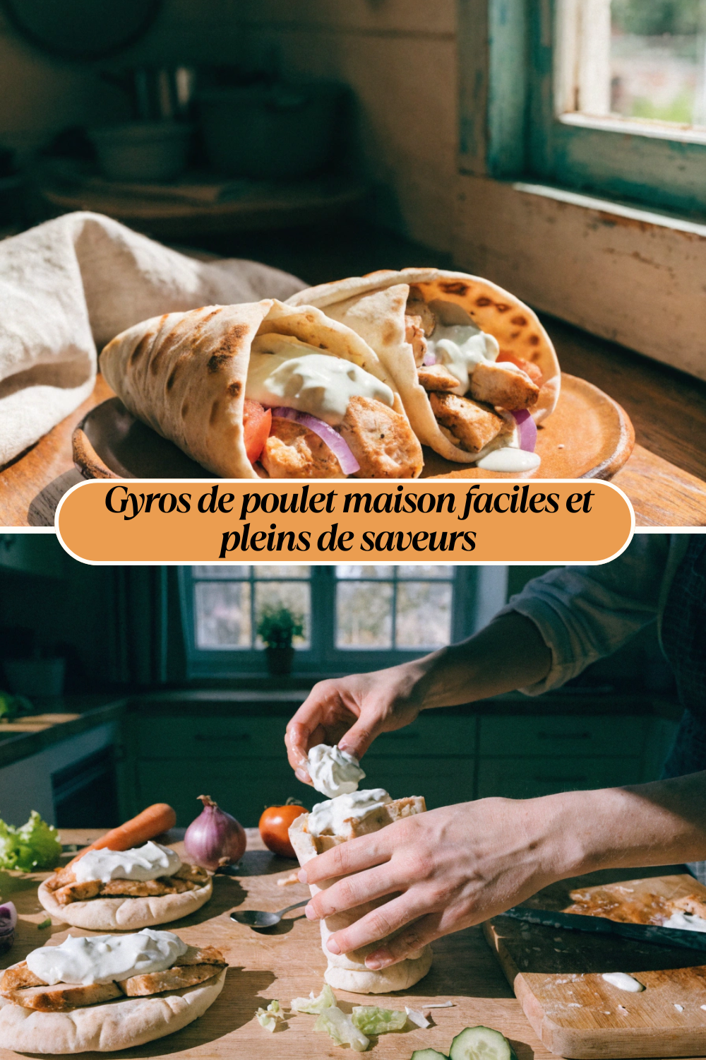 Gyros de poulet à la grecque – Recette facile au tzatziki