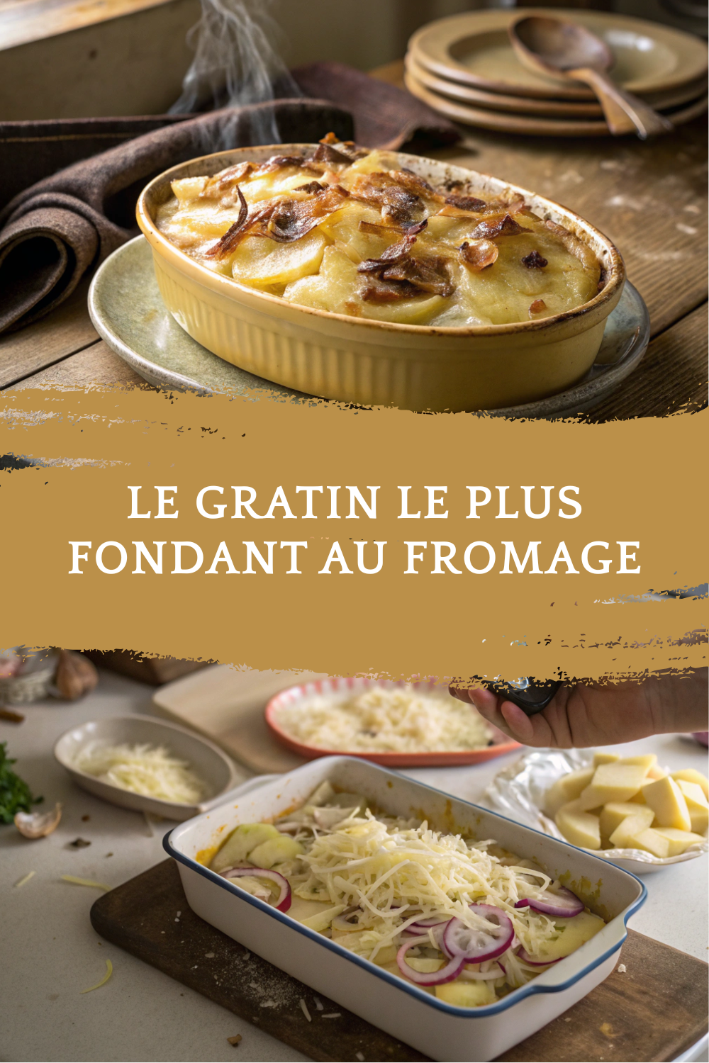 Gratin pommes de terre oignons caramélisés fromage facile