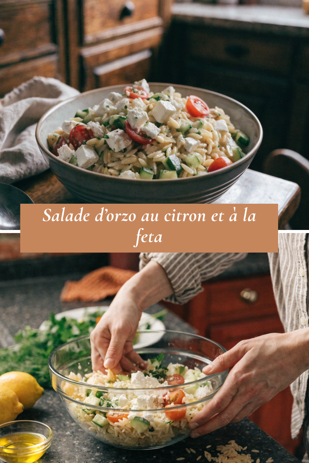 Salade d’orzo au citron et feta facile à préparer